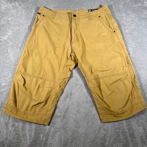 KUHL Shorts Mens 34 Brown Khaki Capri Long Shorts Cargo Outdoor Hiking
